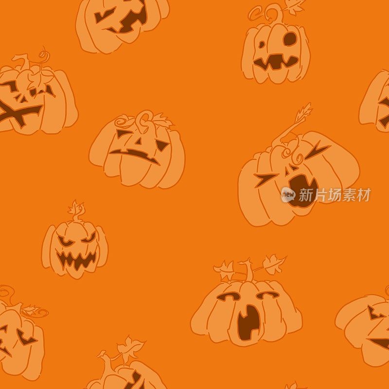 pumpkins art pattern orange background halloween